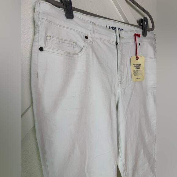 NWT Lands’ End Plus Size Mid Rise Slim Straight Jean White Size 18W - Picture 4 of 13